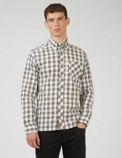 Grid Check Long-Sleeve Shirt - Ivory 8 Grid Check Long-Sleeve Shirt - Ivory -clothing Shop 0068082 015 A scaled