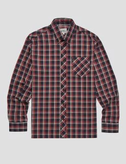 Grid Check Long-Sleeve Shirt - Red -clothing Shop 0068082 550 D scaled