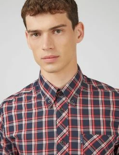 Grid Check Long-Sleeve Shirt - Red -clothing Shop 0068082 550 E scaled