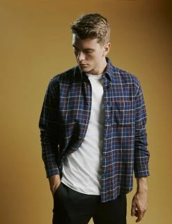 Tattersall Check Long-Sleeve Shirt - Marine