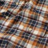 Brushed Plaid Check Long-Sleeve Shirt - Dark Orange
