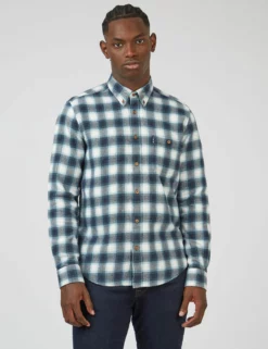 Brushed Ombre Check Long-Sleeve Shirt -clothing Shop 0068089 036 A scaled