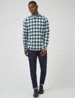 Brushed Ombre Check Long-Sleeve Shirt -clothing Shop 0068089 036 B scaled