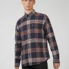 Oversized Brushed Check Long-Sleeve Shirt