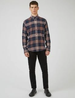 Oversized Brushed Check Long-Sleeve Shirt -clothing Shop 0068090 036 B scaled