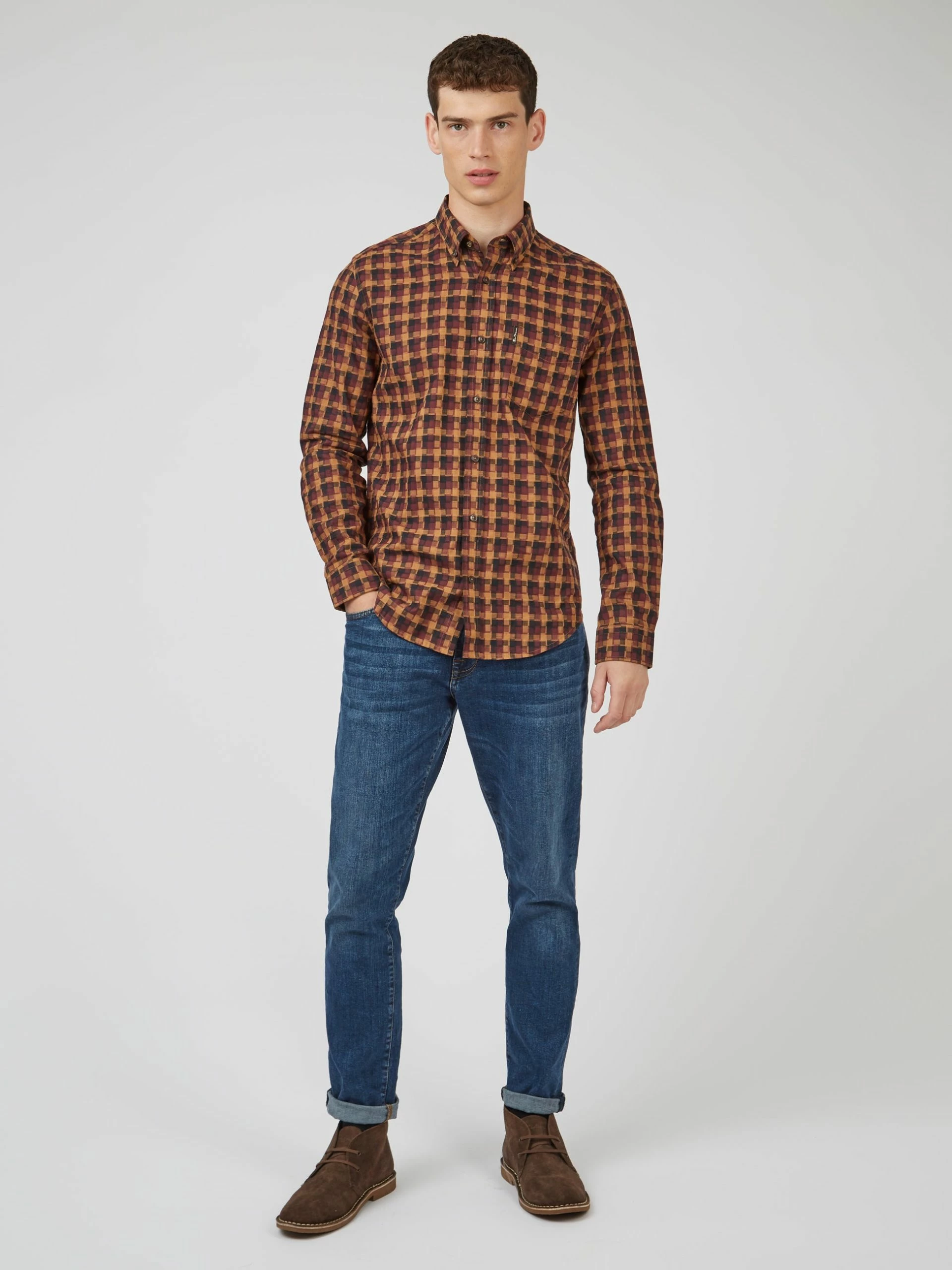 Fractured Gingham Check Long-Sleeve Shirt 4 Fractured Gingham Check Long-Sleeve Shirt - Image 4