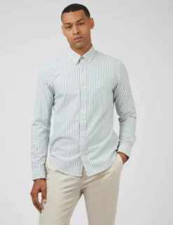 Oxford Stripe Long-Sleeve Shirt - Pale Blue -clothing Shop 0068099 031 A pimbb6 scaled