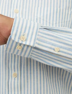 Oxford Stripe Long-Sleeve Shirt - Pale Blue -clothing Shop 0068099 031 G swowbp scaled