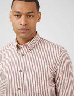 Oxford Stripe Long-Sleeve Shirt - Wine -clothing Shop 0068099 580 F 0qj66j scaled