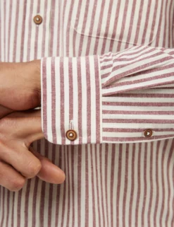 Oxford Stripe Long-Sleeve Shirt - Wine -clothing Shop 0068099 580 G scaled