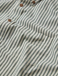 Oxford Stripe Long-Sleeve Shirt - Ocean Green