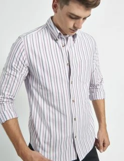 Oxford Stripe Long-Sleeve Shirt - Grape