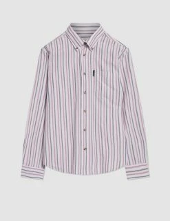 Oxford Stripe Long-Sleeve Shirt - Grape -clothing Shop 0068100 089 F
