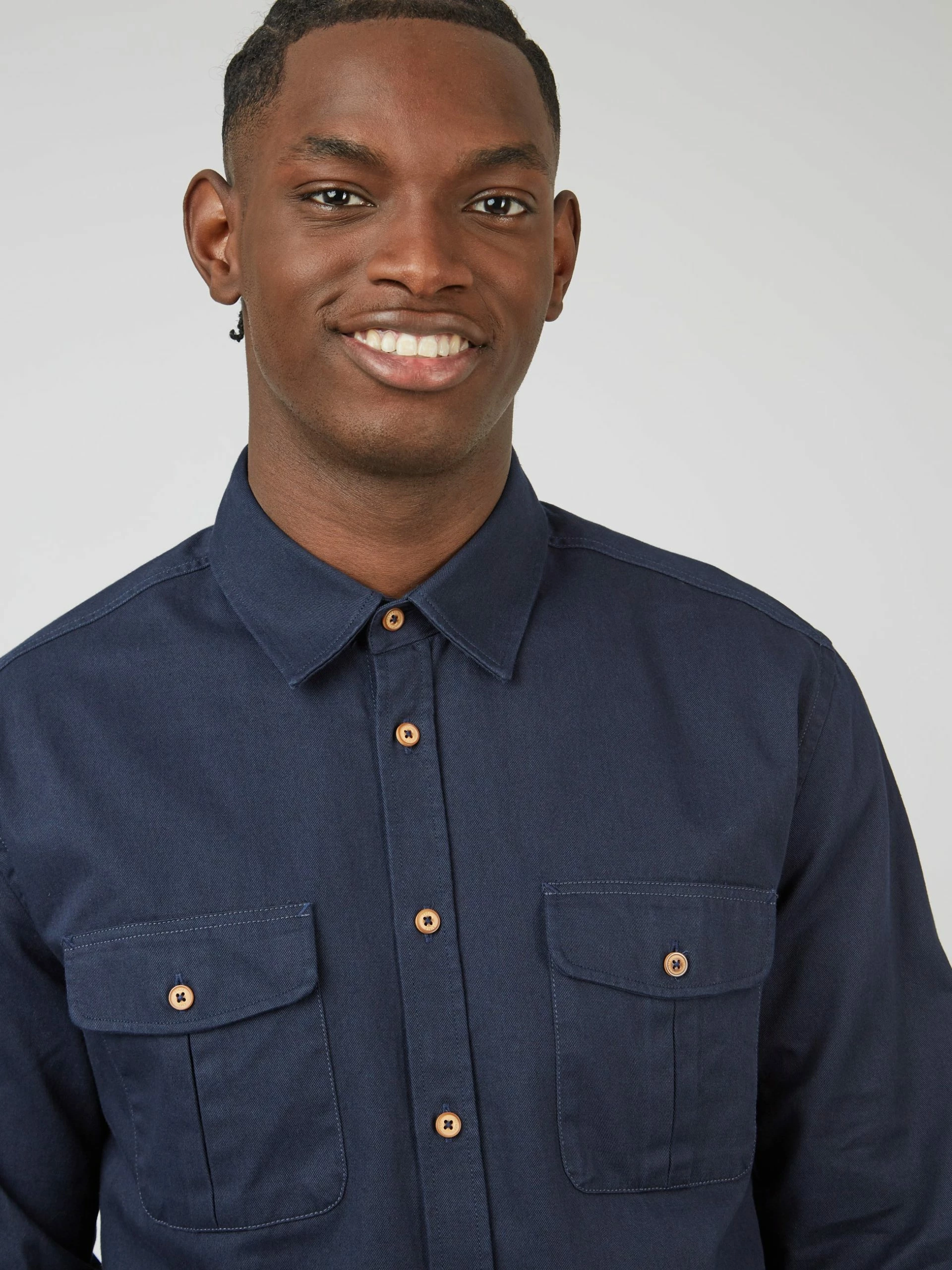 Cotton Twill Long-Sleeve Overshirt 4 Cotton Twill Long-Sleeve Overshirt - Image 4