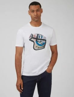 Organic Jersey Heritage Helmet Graphic Tee - White -clothing Shop 0068166 010 A scaled