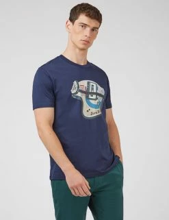 Organic Jersey Heritage Helmet Graphic Tee - Marine -clothing Shop 0068166 035 A scaled