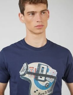 Organic Jersey Heritage Helmet Graphic Tee - Marine