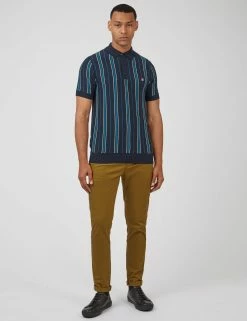B By Ben Sherman Striped Knit Polo - Navy 12 B By Ben Sherman Striped Knit Polo - Navy -clothing Shop 0068322 025 B