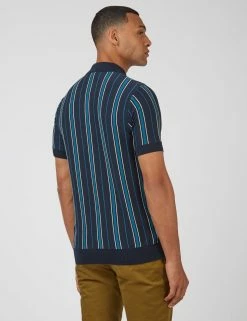 B By Ben Sherman Striped Knit Polo - Navy 13 B By Ben Sherman Striped Knit Polo - Navy -clothing Shop 0068322 025 C