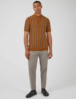 B By Ben Sherman Striped Knit Polo - Ginger 12 B By Ben Sherman Striped Knit Polo - Ginger -clothing Shop 0068322 552 B scaled