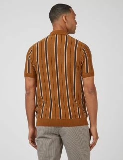 B By Ben Sherman Striped Knit Polo - Ginger 10 B By Ben Sherman Striped Knit Polo - Ginger -clothing Shop 0068322 552 C scaled
