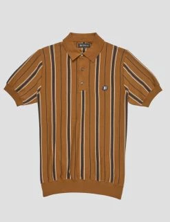 B By Ben Sherman Striped Knit Polo - Ginger 11 B By Ben Sherman Striped Knit Polo - Ginger -clothing Shop 0068322 552 D scaled
