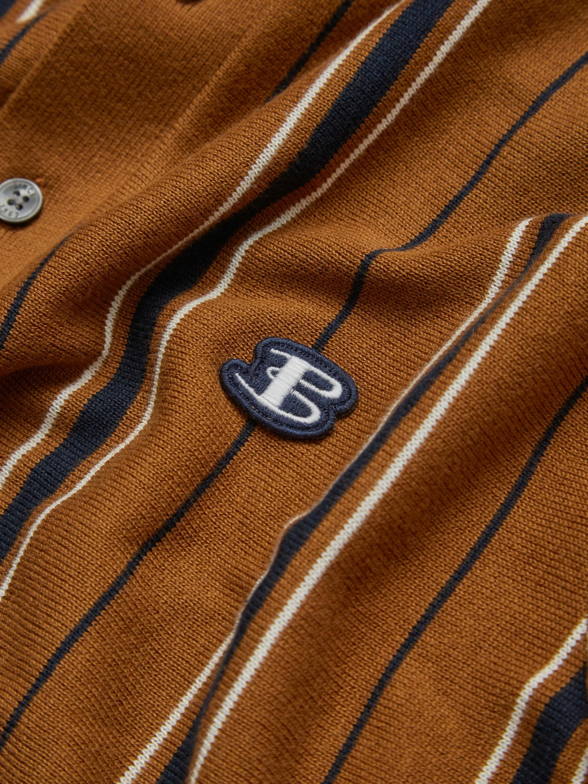 B By Ben Sherman Striped Knit Polo - Ginger 7 B By Ben Sherman Striped Knit Polo - Ginger - Image 7