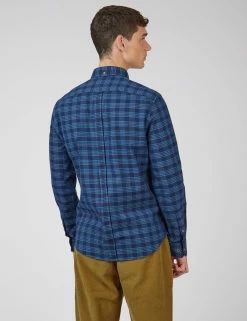 Indigo Gingham Check Long-Sleeve Shirt -clothing Shop 0068588 026 C scaled
