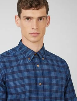 Indigo Gingham Check Long-Sleeve Shirt -clothing Shop 0068588 026 E 2jskjb scaled
