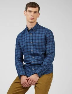 Indigo Gingham Check Long-Sleeve Shirt -clothing Shop 0068611 090 B jsfxqd scaled