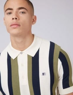 B By Ben Sherman Vertical Stripe Knit Polo -clothing Shop 0070747 015 E hdpwfp