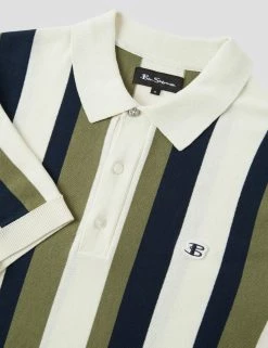 B By Ben Sherman Vertical Stripe Knit Polo -clothing Shop 0070747 015 G yzdif7