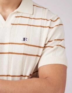 B By Ben Sherman Stripe Knit Polo -clothing Shop 0070748 015 E btuqsn