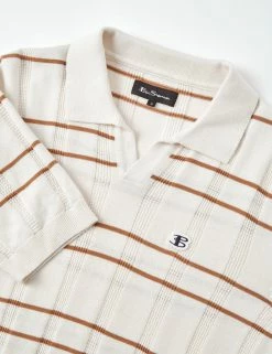 B By Ben Sherman Stripe Knit Polo -clothing Shop 0070748 015 ypxpxz