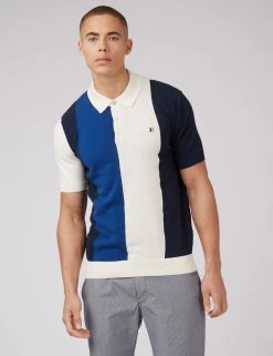 B By Ben Sherman Stripe Knit Polo - Ivory