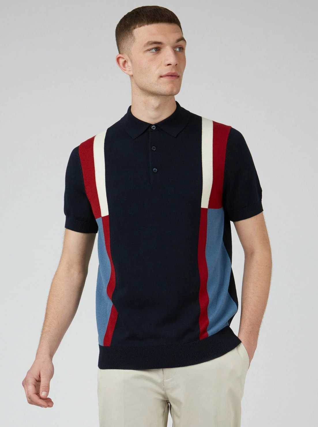 Signature Colorblock Mod Knit Polo 1 Signature Colorblock Mod Knit Polo
