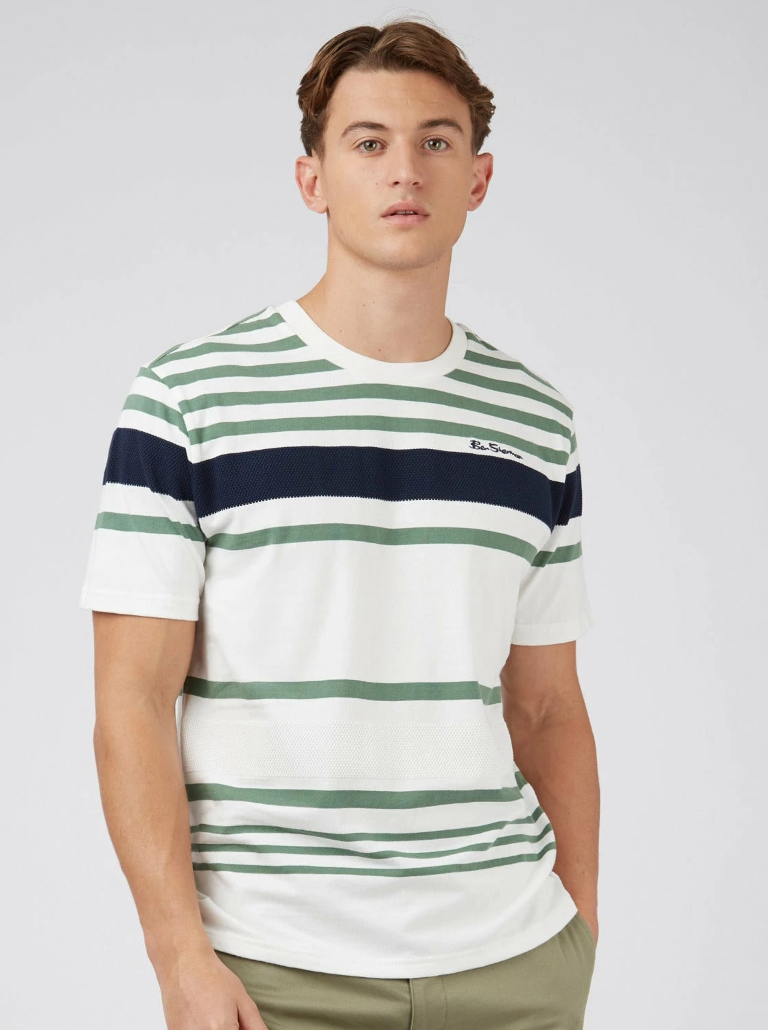 Signature Jersey Stripe Tee - White 2 Signature Jersey Stripe Tee - White - Image 2