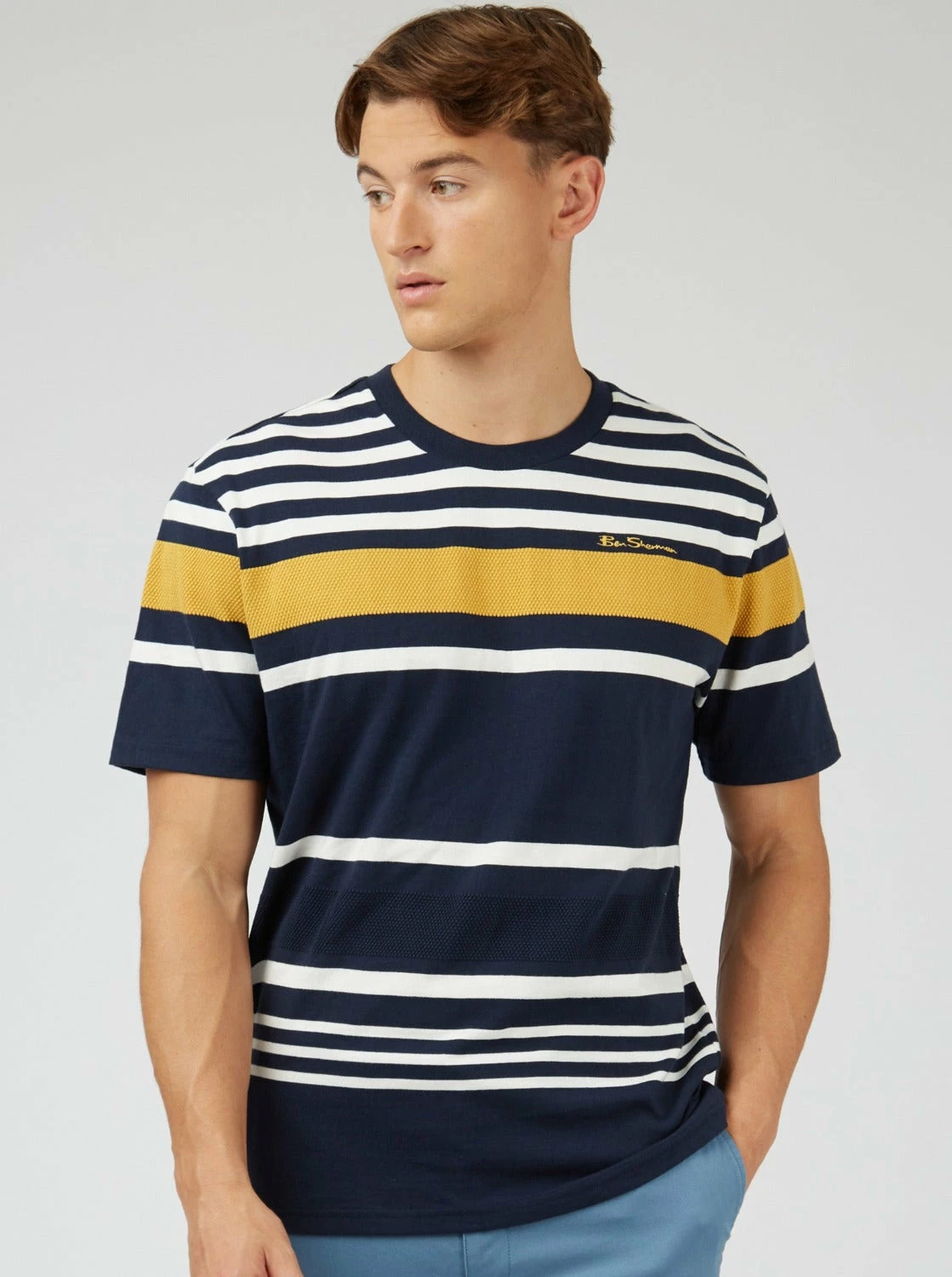 Signature Jersey Stripe Tee - Navy 2 Signature Jersey Stripe Tee - Navy - Image 2
