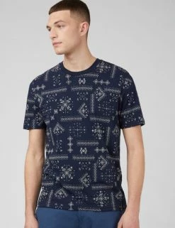 Geo Print Graphic Tee - Navy -clothing Shop 0070765 025 A xkyixl