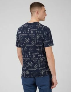 Geo Print Graphic Tee - Navy -clothing Shop 0070765 025 C gztggd