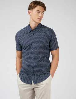 Dash Print Short-Sleeve Shirt - Marine 8 Dash Print Short-Sleeve Shirt - Marine -clothing Shop 0071104 035 A ql7gfe