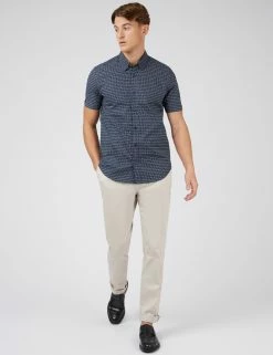 Dash Print Short-Sleeve Shirt - Marine 9 Dash Print Short-Sleeve Shirt - Marine -clothing Shop 0071104 035 B t727cm