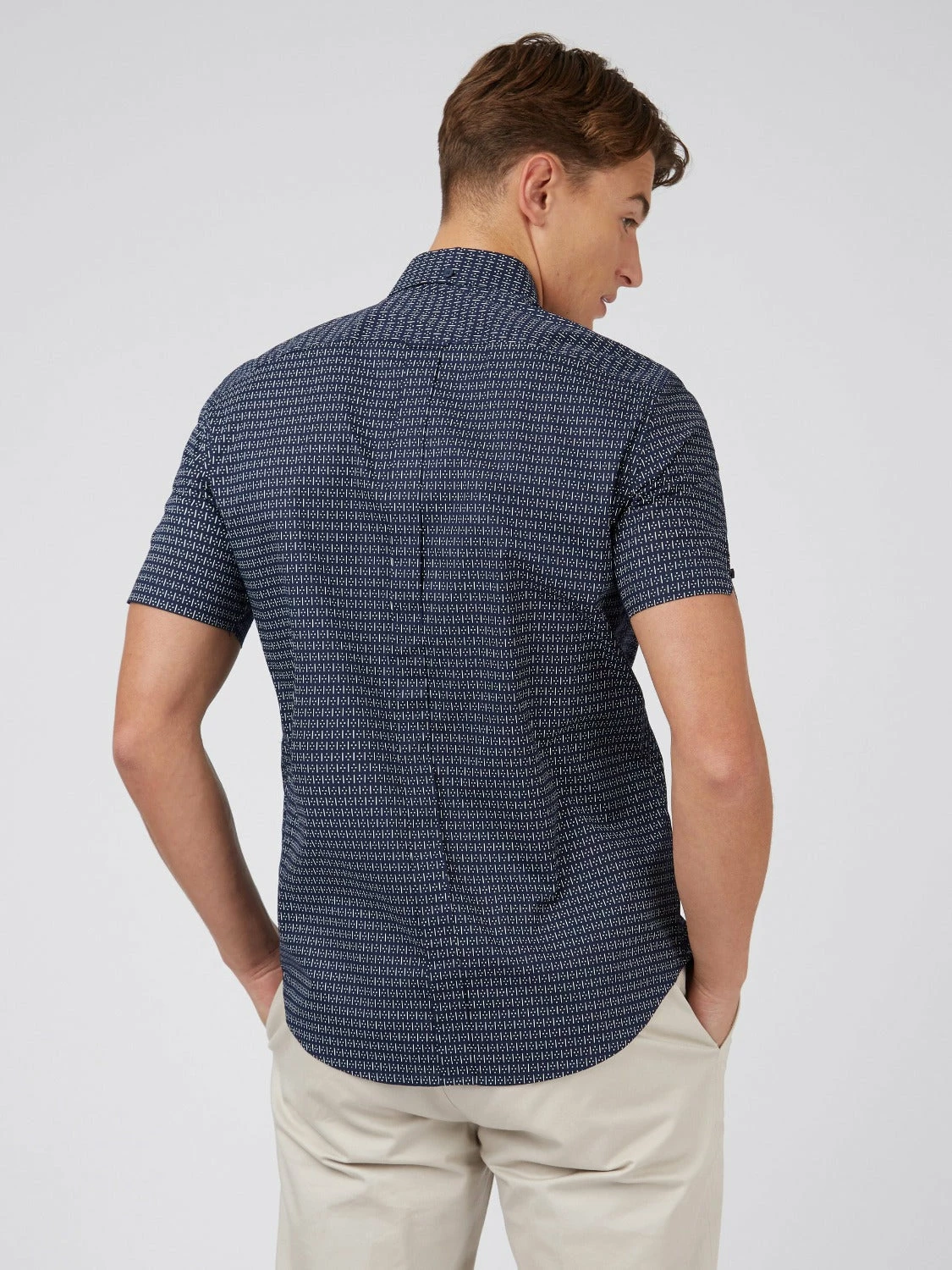 Dash Print Short-Sleeve Shirt - Marine 6 Dash Print Short-Sleeve Shirt - Marine - Image 6