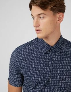 Dash Print Short-Sleeve Shirt - Marine