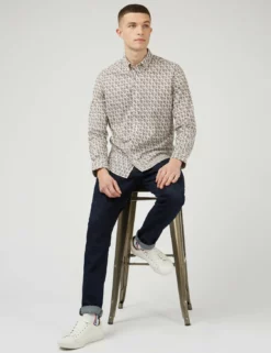 Mod Block Botanical Print Shirt -clothing Shop 0071111 039 B noofey