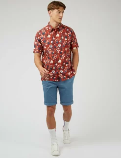 Floral Print Casual Short-Sleeve Shirt -clothing Shop 0071112 330 B mkwosh
