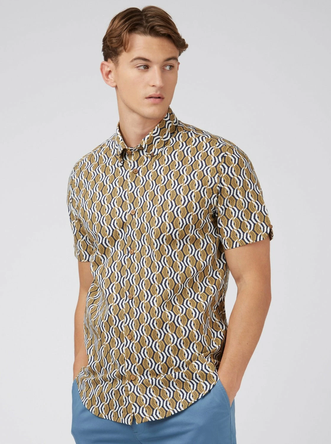 Optical Print Short-Sleeve Shirt 4 Optical Print Short-Sleeve Shirt - Image 4