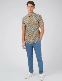 Optical Print Short-Sleeve Shirt 13 Optical Print Short-Sleeve Shirt -clothing Shop 0071113 400 B tp3i4r