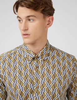 Optical Print Short-Sleeve Shirt