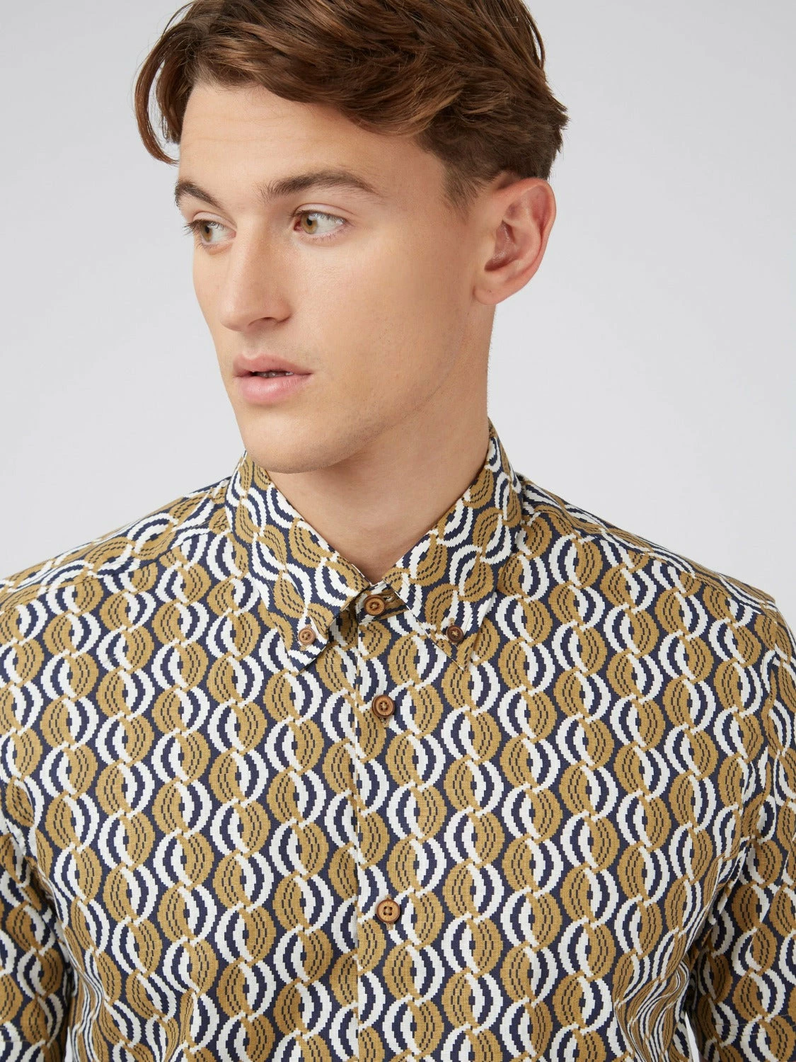 Optical Print Short-Sleeve Shirt 1 Optical Print Short-Sleeve Shirt